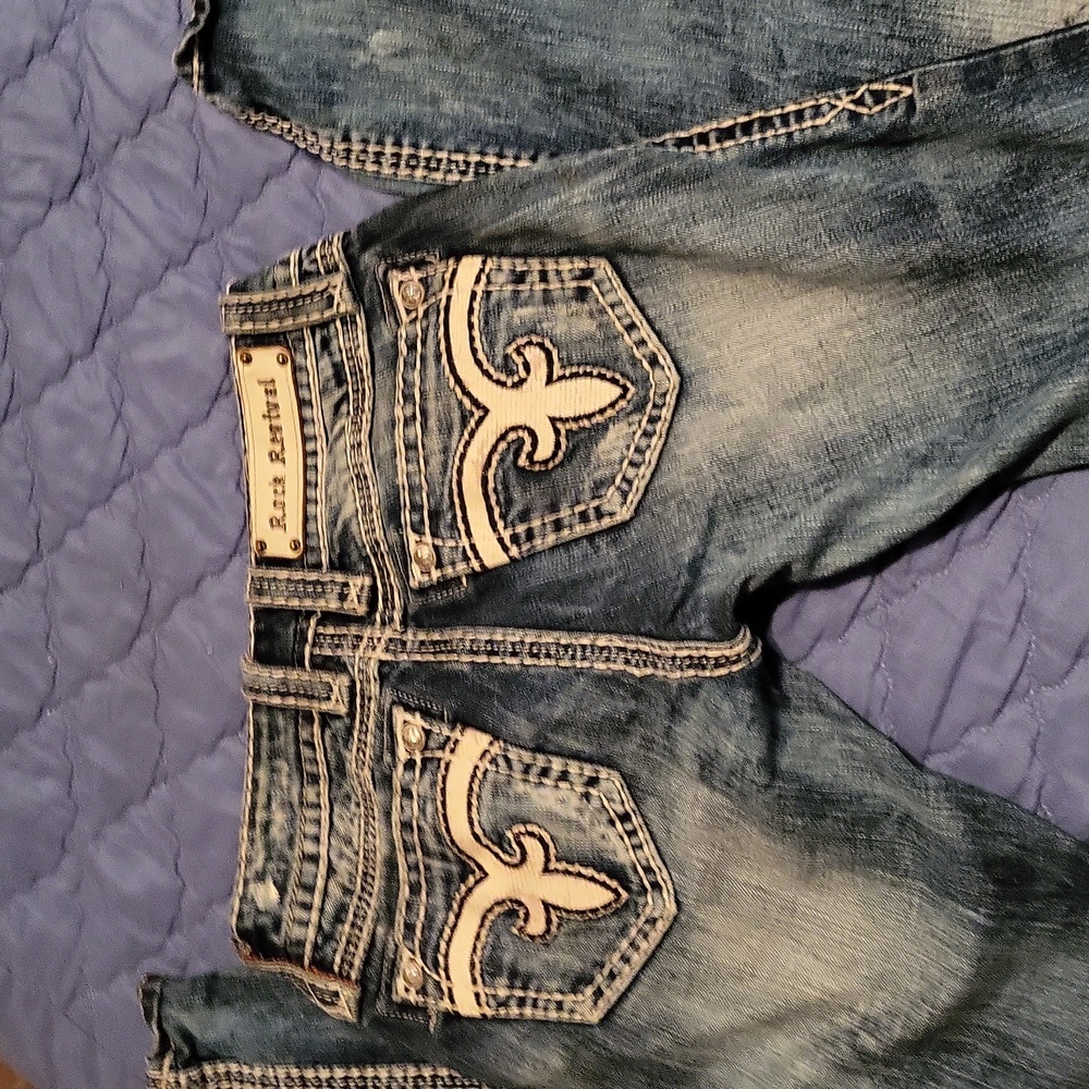 Rock Revival Blue Skinny Jeans - Picture 3 of 3